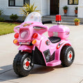 Rigo Kids Electric Ride On Police Motorcycle 6V Battery Pink