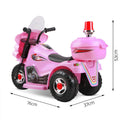 Rigo Kids Electric Ride On Police Motorcycle 6V Battery Pink