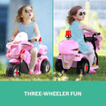 Rigo Kids Electric Ride On Police Motorcycle 6V Battery Pink