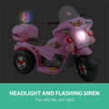 Rigo Kids Electric Ride On Police Motorcycle 6V Battery Pink