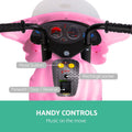 Rigo Kids Electric Ride On Police Motorcycle 6V Battery Pink
