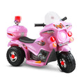 Rigo Kids Electric Ride On Police Motorcycle 6V Battery Pink