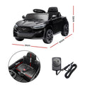 Kids Ride On Car 12V Licensed Ford Electric Toy with Remote Control Horn Music 97x61cm Black