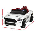 Rigo Kids 12V Electric Ride On Police Car White Battery Powered