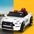 Rigo Kids 12V Electric Ride On Police Car White Battery Powered