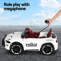 Rigo Kids 12V Electric Ride On Police Car White Battery Powered