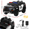 Rigo Electric Ride On Car Police 12V Kids Remote Black