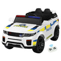Rigo Kids Electric Ride On Police Car White Remote Control