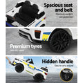 Rigo Kids Electric Ride On Police Car White Remote Control