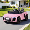 Ride On Car Licensed Audi R8 12V Electric Car for Kids Battery Pink