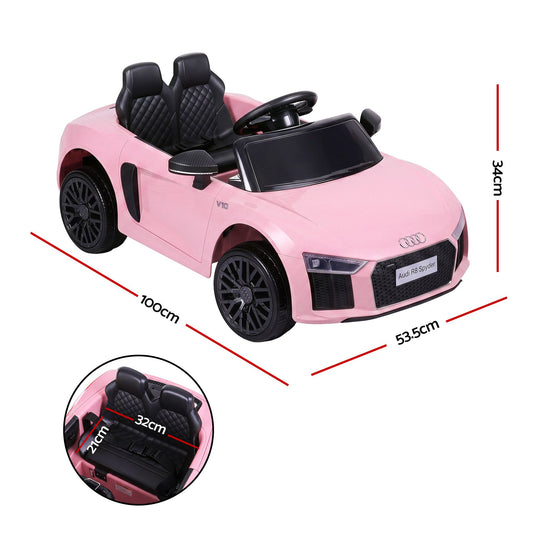 Ride On Car Licensed Audi R8 12V Electric Car for Kids Battery Pink