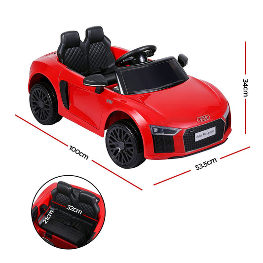 Ride On Car Licensed Audi R8 12V Electric Car for Kids Battery Red