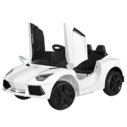 Rigo 12V Ferrari Kids Electric Ride On Car White Remote Control