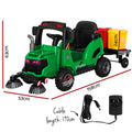 Rigo 12V Kids Electric Ride On Street Sweeper Truck Green