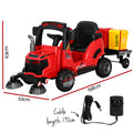 Rigo 12V Electric Ride On Street Sweeper Truck Red Kids Remote Car