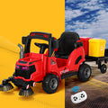 Rigo 12V Electric Ride On Street Sweeper Truck Red Kids Remote Car