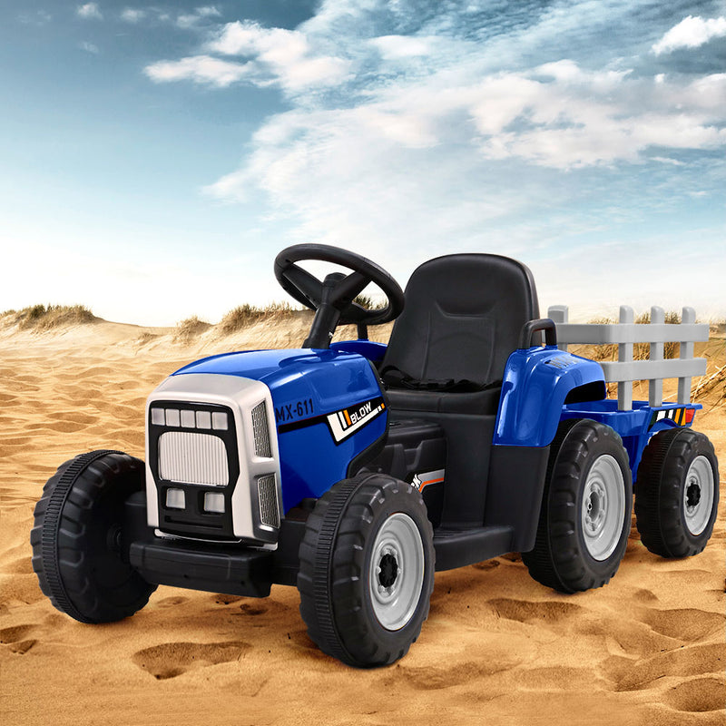 Rigo 12V Kids Electric Ride On Tractor Blue