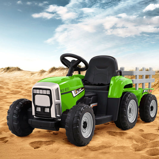 Rigo 12V Kids Electric Ride On Tractor Toy Green