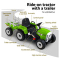 Rigo 12V Kids Electric Ride On Tractor Toy Green