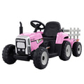 Rigo 12V Kids Electric Ride On Tractor Toy Car Pink