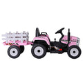 Rigo 12V Kids Electric Ride On Tractor Toy Car Pink