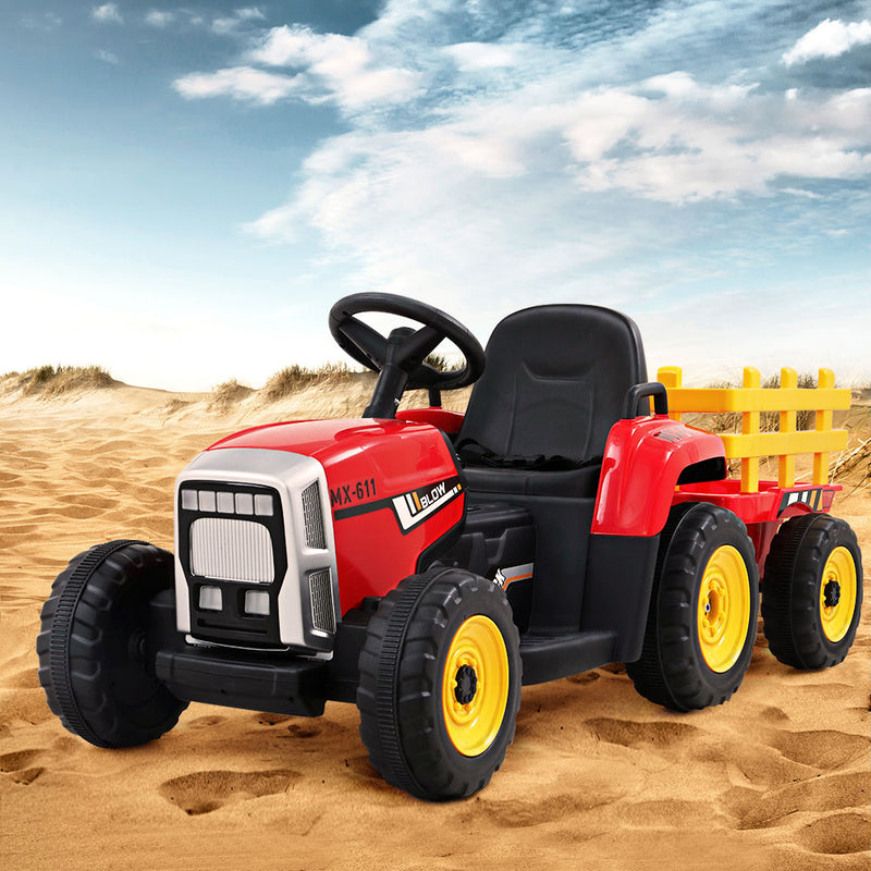 Rigo Kids 12V Electric Ride On Tractor Red