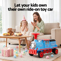 Rigo Kids Ride on Car Train 12V Electric Toy 2 Seaters Storage 87cm Blue