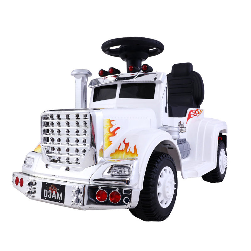 Rigo 6V Kids Electric Ride On Car White Truck Motorcycle Toy