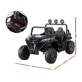 Rigo Kids Electric Ride On Car Black Music Headlight Remote