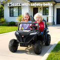 Rigo Kids Electric Ride On Car Black Music Headlight Remote