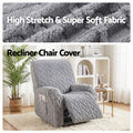 Artiss Recliner Chair Covers with Storage Side Pockets Grey