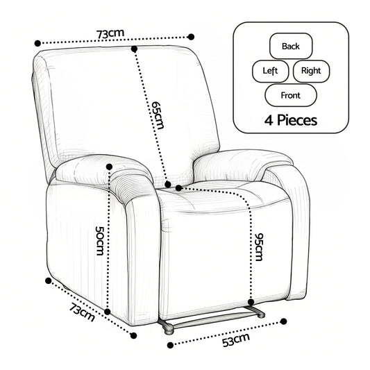 Artiss Stretch Kids Recliner Cover 4 Piece Polyester Slipcover