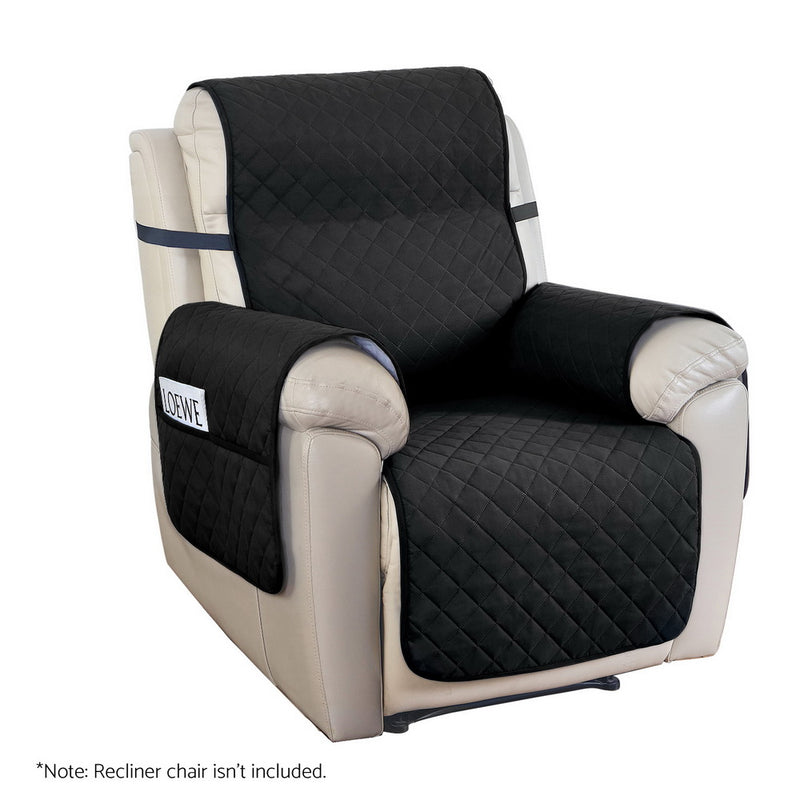 Artiss Recliner Chair Cover Water Resistant Black 100%