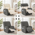 Artiss Recliner Chair Covers with Storage Side Pockets Grey Fabric