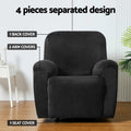 Artiss Recliner Chair Cover 1 Seater Velvet Black