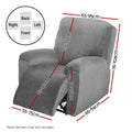 Artiss Recliner Chair Cover 1 Seater Velvet Grey