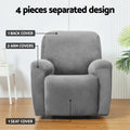 Artiss Recliner Chair Cover 1 Seater Velvet Grey
