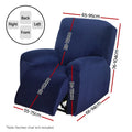 Artiss Recliner Chair Cover 1 Seater Velvet Navy