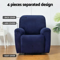 Artiss Recliner Chair Cover 1 Seater Velvet Navy