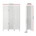 Artiss 3 Panel Room Divider 122x170cm White Clover