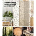 Artiss 3 Panel Room Divider 122x170cm White Clover
