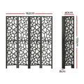 Artiss 4 Panel Room Divider Screen 162x170cm Black Clover