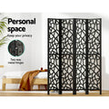 Artiss 4 Panel Room Divider Screen 162x170cm Black Clover