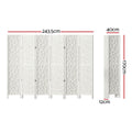 Artiss 6 Panel Room Divider 244x170cm White Clover