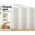Artiss 6 Panel Room Divider 244x170cm White Clover