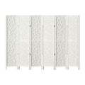 Artiss 6 Panel Room Divider 244x170cm White Clover