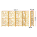 Artiss 8 Panel Room Divider Screen 325x170cm Clover Natural