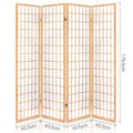 Artiss 4 Panel Room Divider Screen 174x179cm Natural