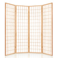 Artiss 4 Panel Room Divider Screen 174x179cm Natural