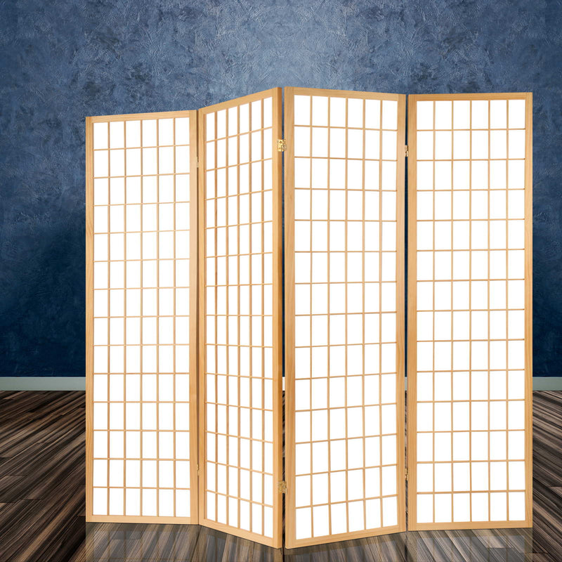 Artiss Room Divider Screen 6 Panel 261x179cm Natural Wood